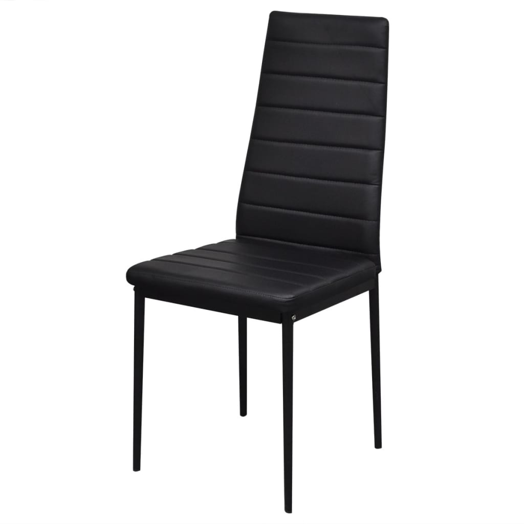 vidaXL Set masă și scaune de bucătărie 7 piese, negru vidaXL Set masă și scaune de bucătărie 7 piese, negru
