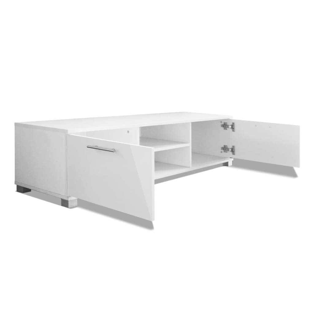 vidaXL Dulap TV, alb extralucios, 120 x 40,3 x 35 cm vidaXL Dulap TV, alb extralucios, 120 x 40,3 x 35 cm