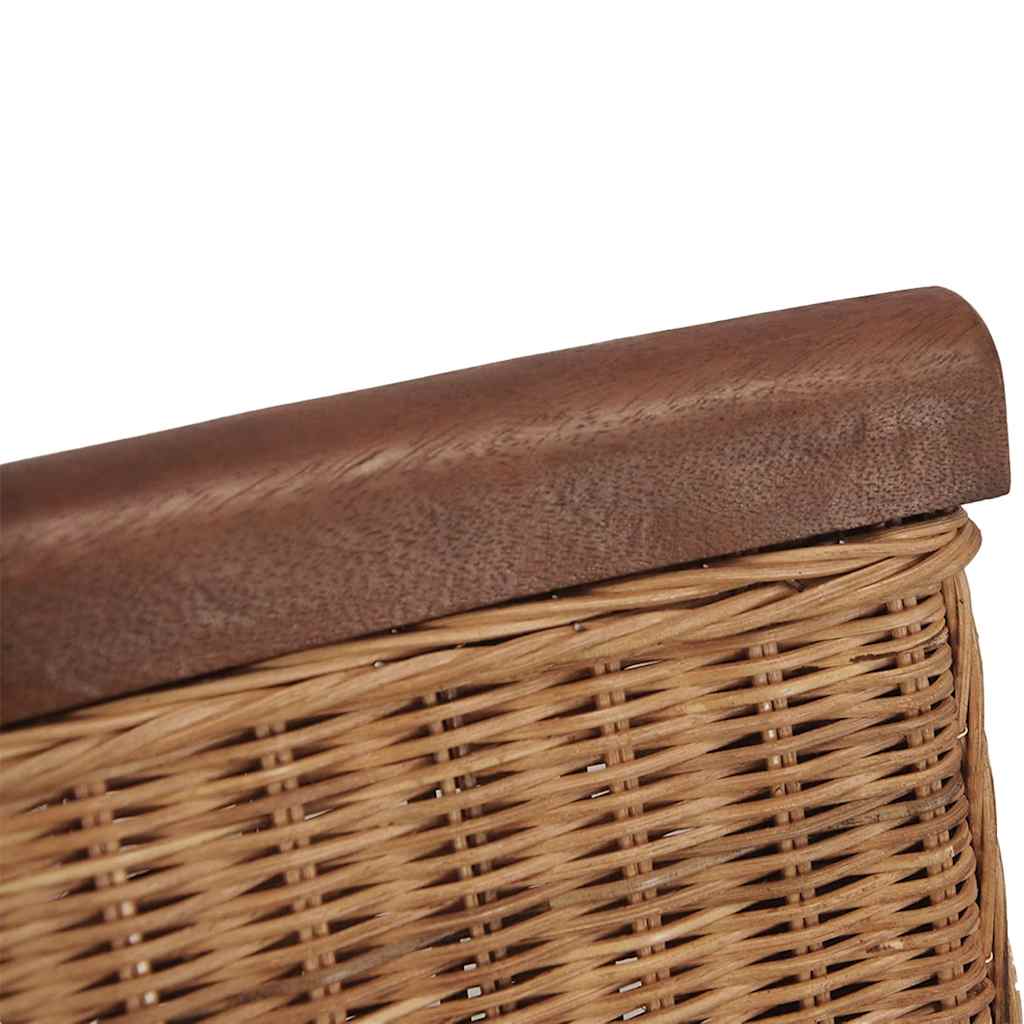 vidaXL Scaune de bucătărie, 2 buc., maro, ratan natural