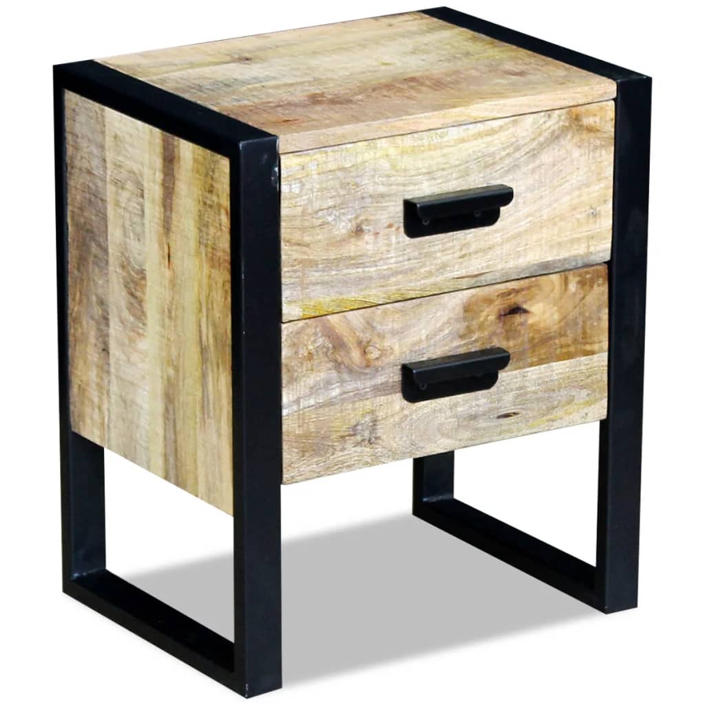 vidaXL Masă laterală cu 2 sertare din lemn solid de mango, 43x33x51 cm vidaXL Masă laterală cu 2 sertare din lemn solid de mango, 43x33x51 cm