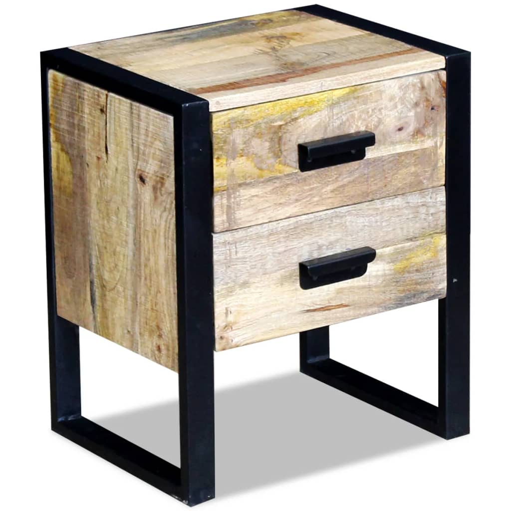 vidaXL Masă laterală cu 2 sertare din lemn solid de mango, 43x33x51 cm vidaXL Masă laterală cu 2 sertare din lemn solid de mango, 43x33x51 cm