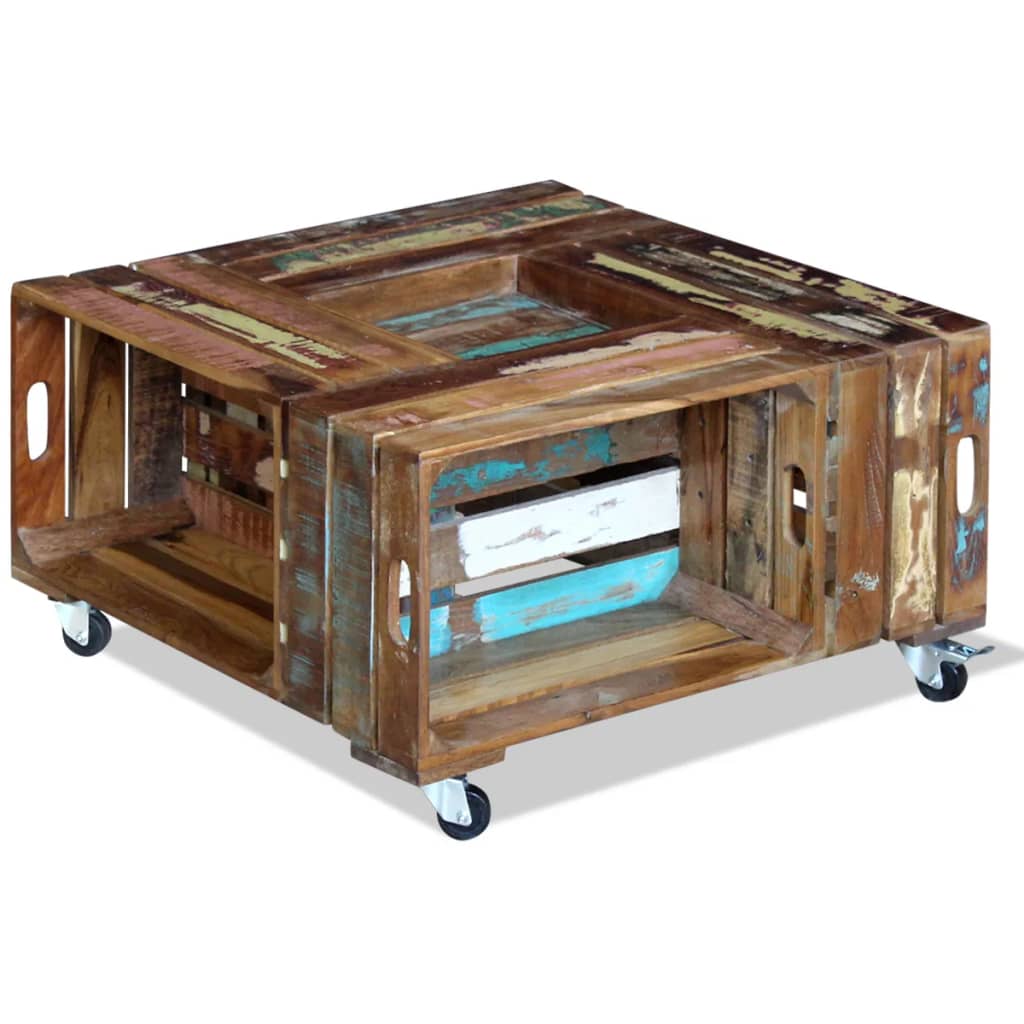 vidaXL Măsuță de cafea, 70 x 70 x 35 cm, lemn masiv reciclat vidaXL Măsuță de cafea, 70 x 70 x 35 cm, lemn masiv reciclat