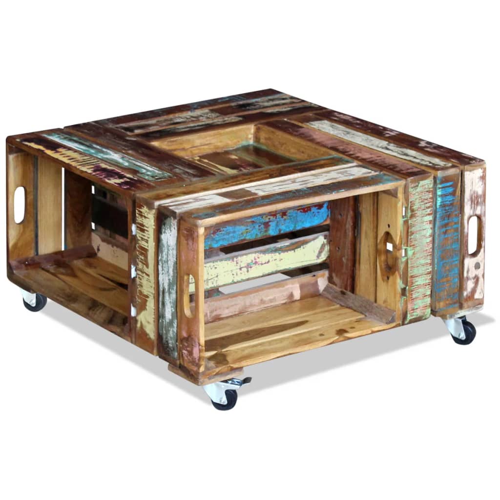 vidaXL Măsuță de cafea, 70 x 70 x 35 cm, lemn masiv reciclat vidaXL Măsuță de cafea, 70 x 70 x 35 cm, lemn masiv reciclat