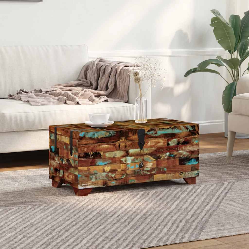 vidaXL Măsuță de cafea tip cufăr, 80 x 40 x 35 cm, lemn solid reciclat vidaXL Măsuță de cafea tip cufăr, 80 x 40 x 35 cm, lemn solid reciclat