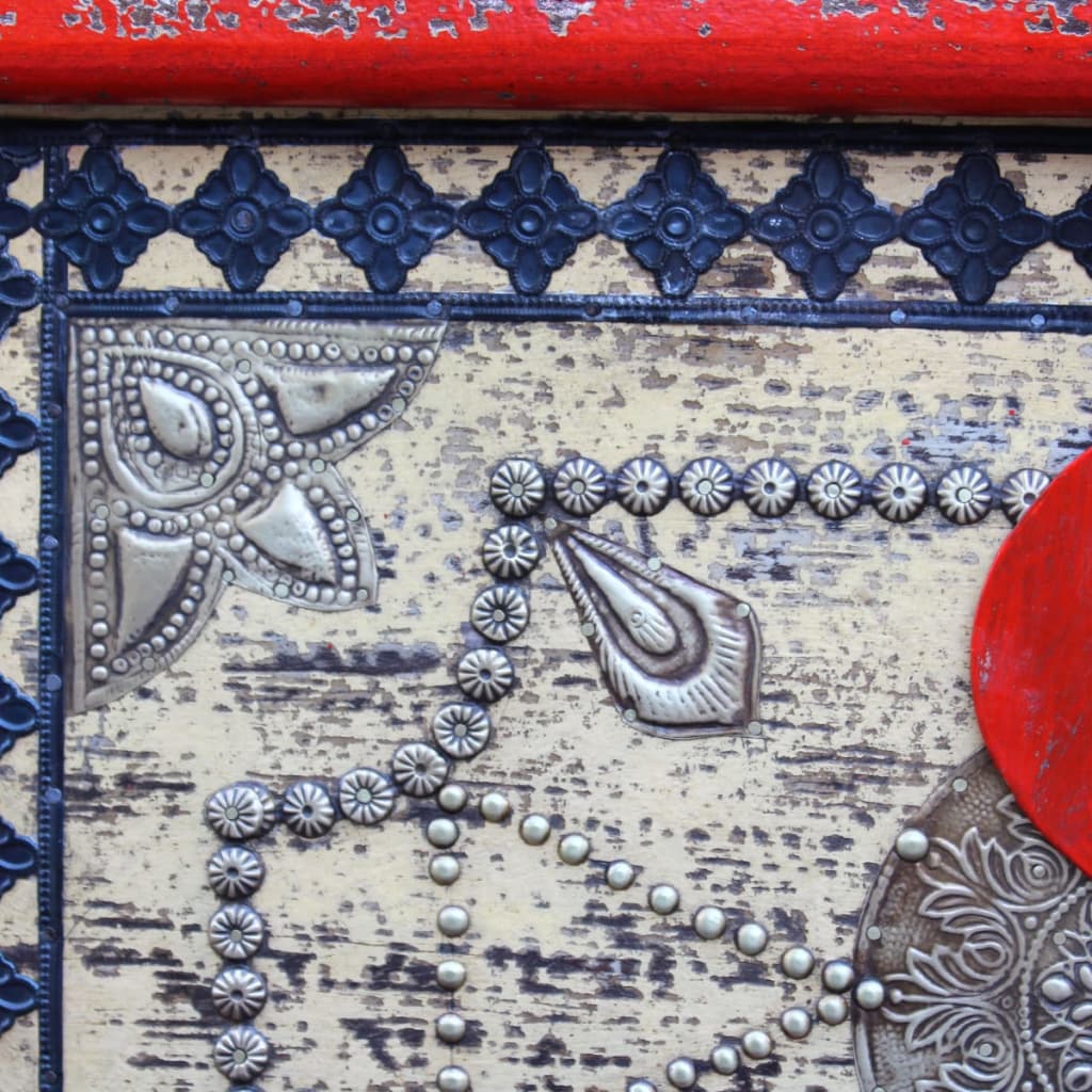 vidaXL Cufăr depozitare din lemn de mango, 80x40x45 cm, roșu