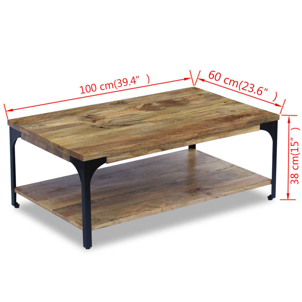 vidaXL Măsuță de cafea din lemn de mango 100x60x38 cm