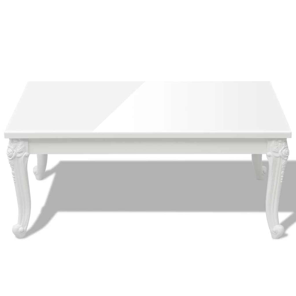 vidaXL Măsuță de cafea din fibră de sticlă lucioasă 100x60x42 cm albă