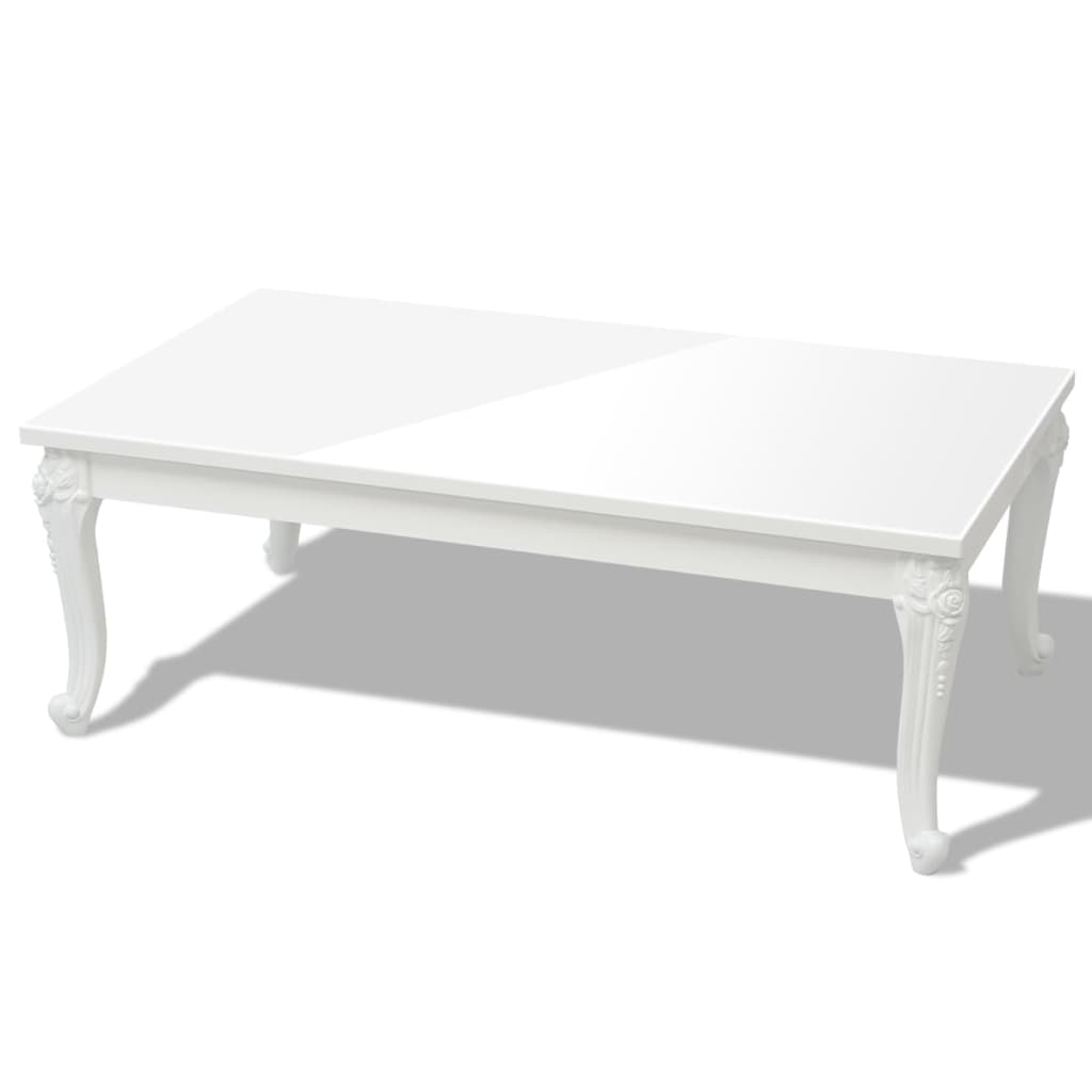 vidaXL Măsuță de cafea, alb extralucios, 115x65x42 cm vidaXL Măsuță de cafea, alb extralucios, 115x65x42 cm