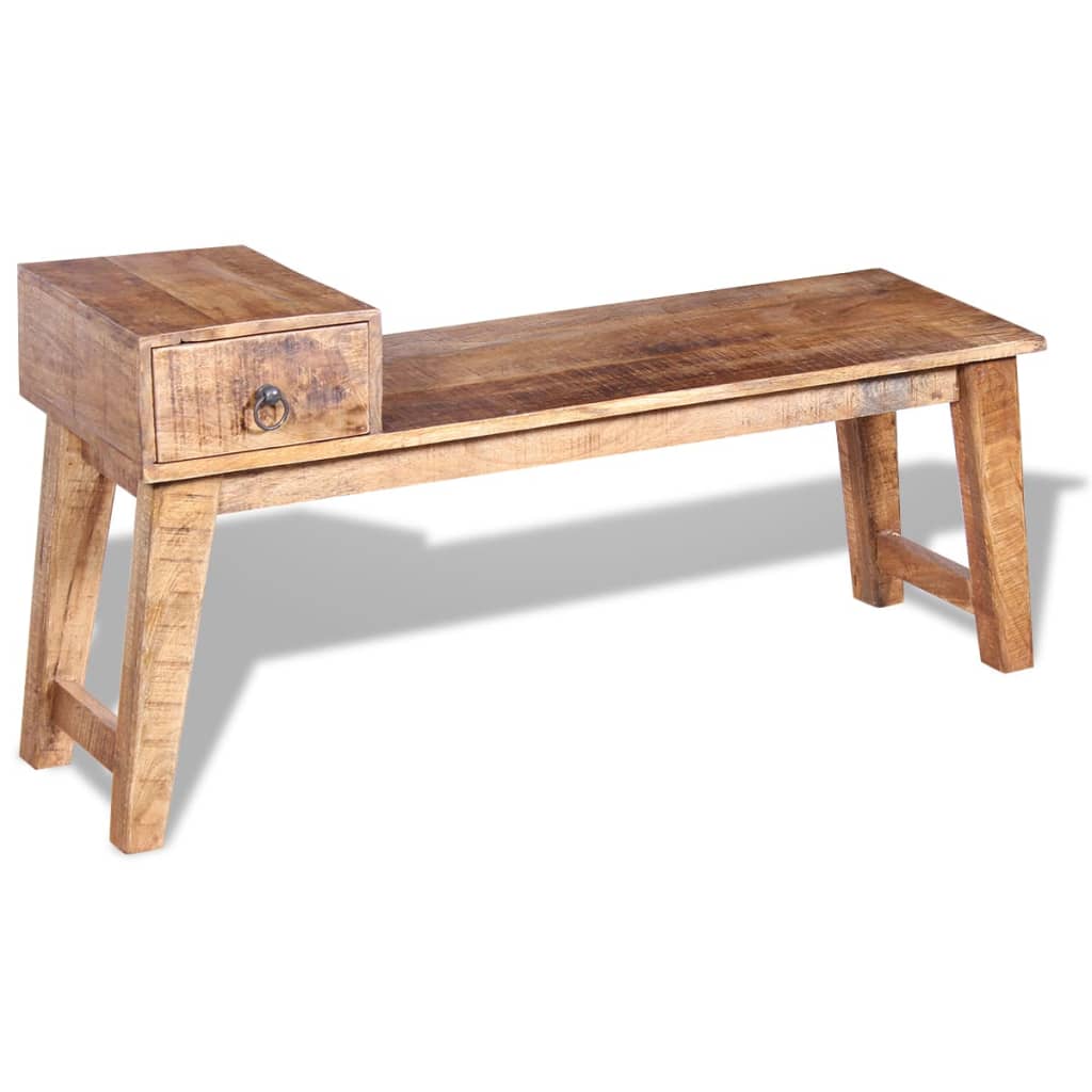vidaXL Bancă cu sertar lemn solid de mango, 120 x 36 x 60 cm vidaXL Bancă cu sertar lemn solid de mango, 120 x 36 x 60 cm