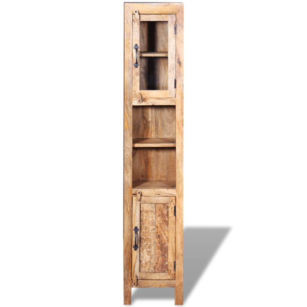 vidaXL Dulap chiuvetă oglindă 2 dulapuri laterale lemn masiv de mango