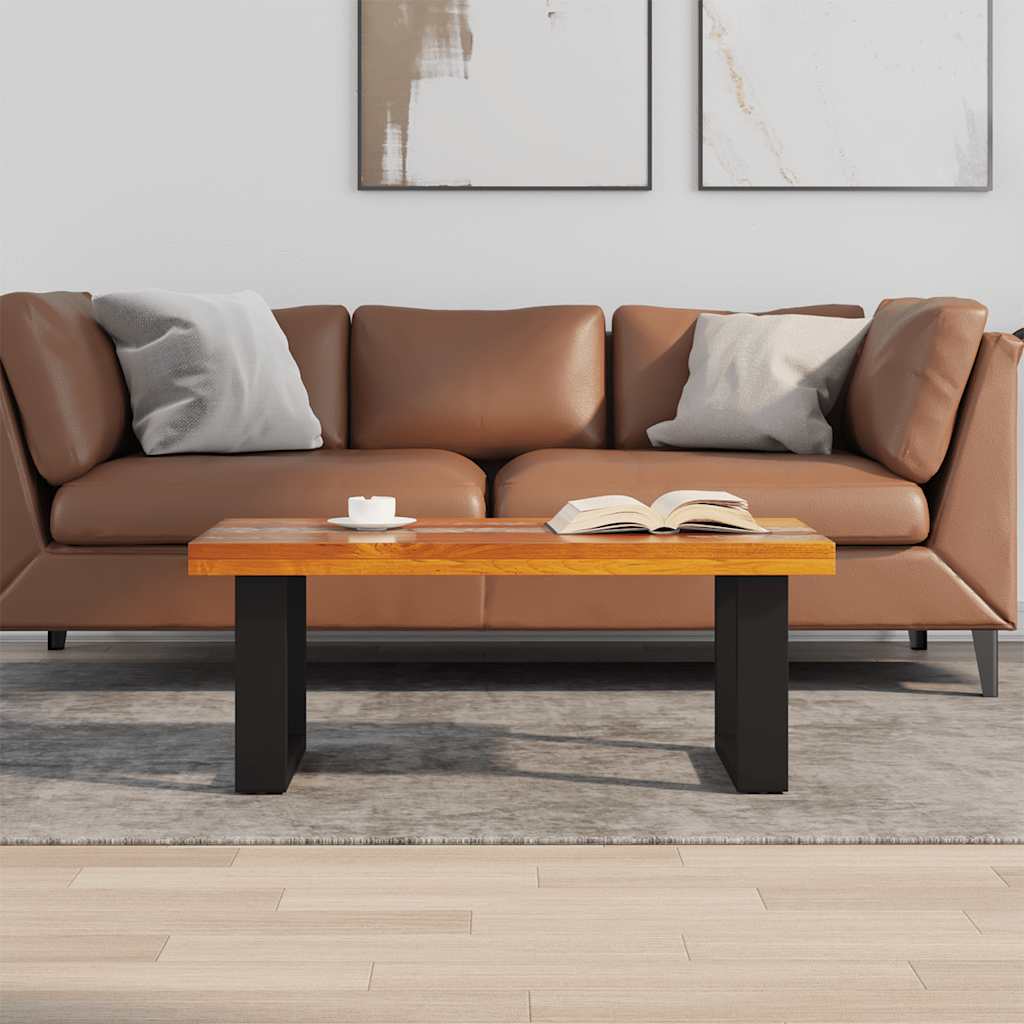 vidaXL Măsuță de cafea, lemn de tec cu rășină, 100x50 cm