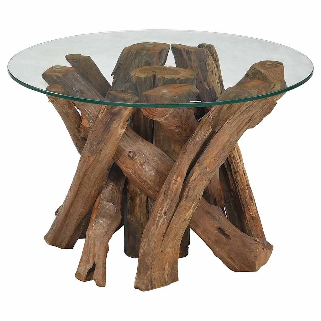 vidaXL Măsuță de cafea, 60 cm, lemn masiv de tec erodat vidaXL Măsuță de cafea, 60 cm, lemn masiv de tec erodat