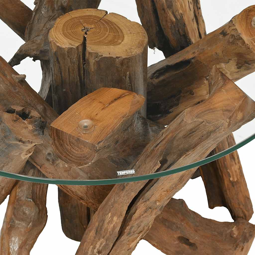 vidaXL Măsuță de cafea, 60 cm, lemn masiv de tec erodat vidaXL Măsuță de cafea, 60 cm, lemn masiv de tec erodat
