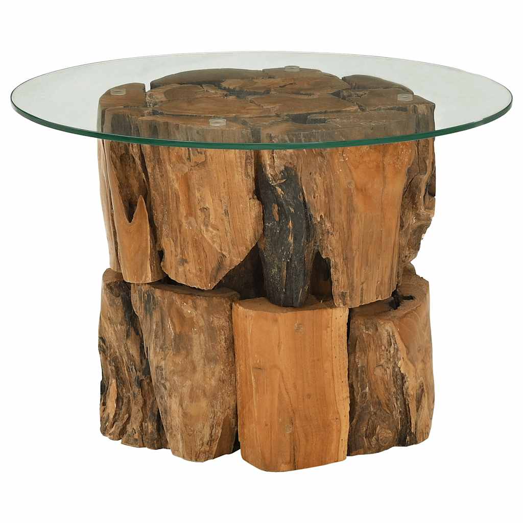 vidaXL Măsuță de cafea, 60 cm, lemn masiv de tec erodat vidaXL Măsuță de cafea, 60 cm, lemn masiv de tec erodat