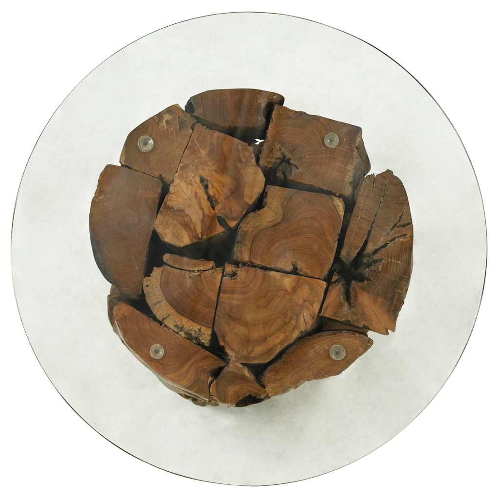 vidaXL Măsuță de cafea, 60 cm, lemn masiv de tec erodat vidaXL Măsuță de cafea, 60 cm, lemn masiv de tec erodat