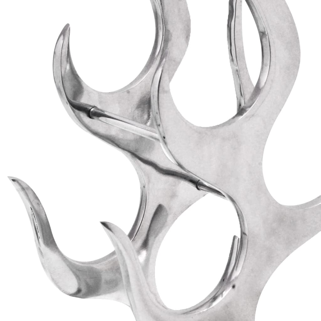 vidaXL Raft pt. vinuri din aluminiu argintiu, formă flacără, 9 sticle