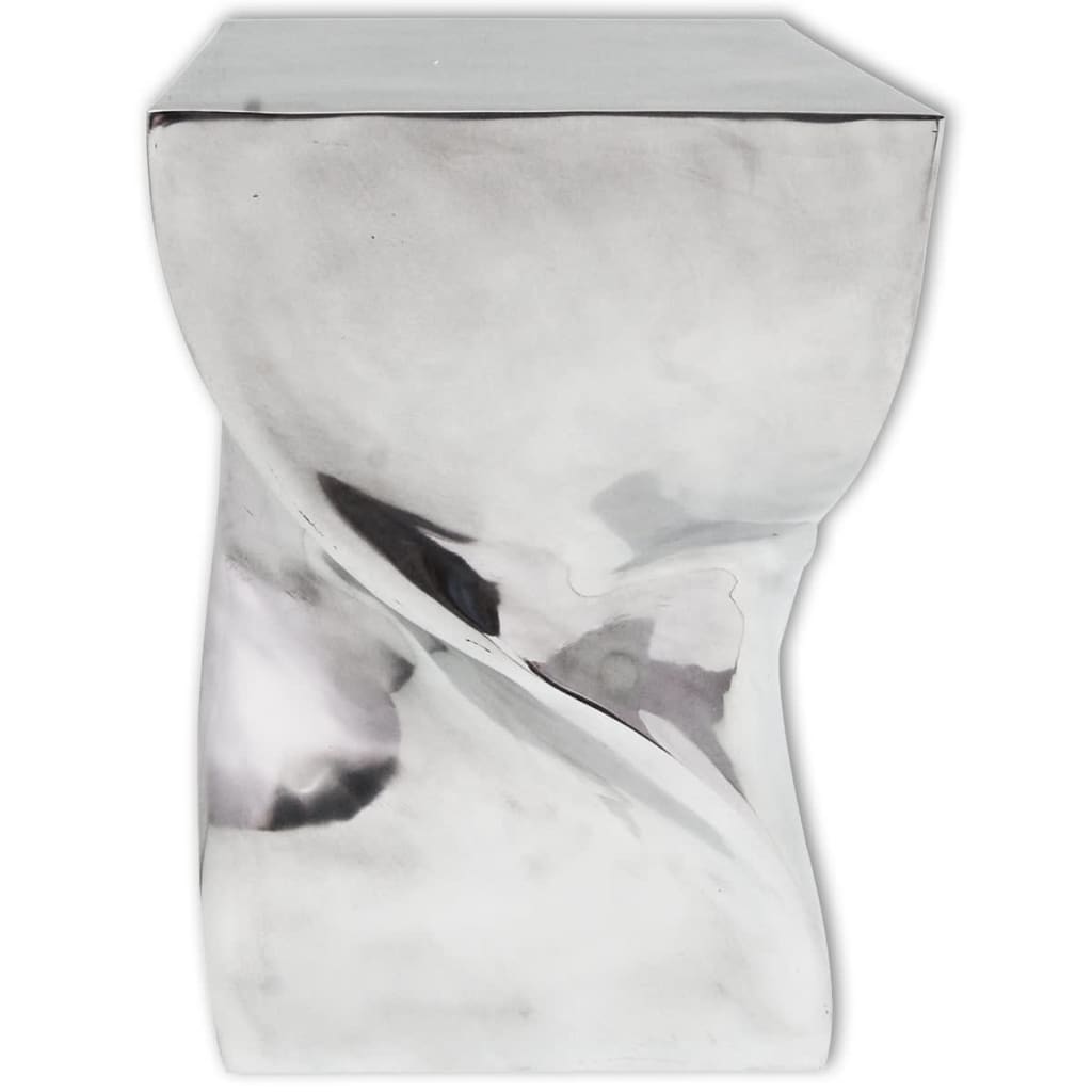 vidaXL Scaun/Masă laterală cu formă răsucită, aluminiu, argintiu
