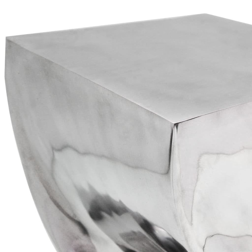 vidaXL Scaun/Masă laterală cu formă răsucită, aluminiu, argintiu