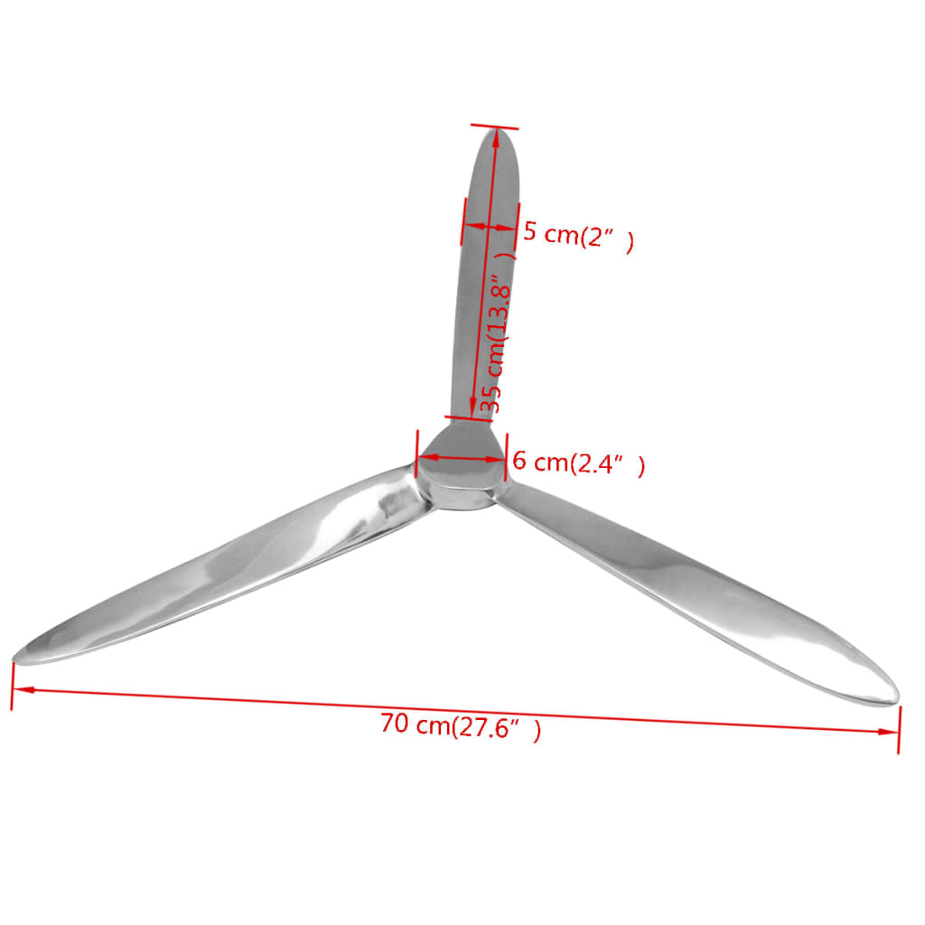 vidaXL Decorațiune de perete elice din aluminiu, argintiu, 70 cm vidaXL Decorațiune de perete elice din aluminiu, argintiu, 70 cm