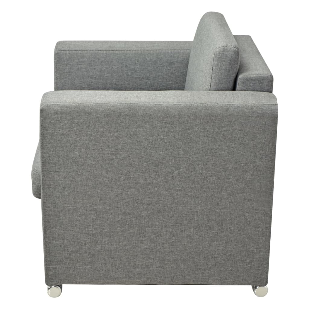 vidaXL Fotoliu, gri deschis, material textil