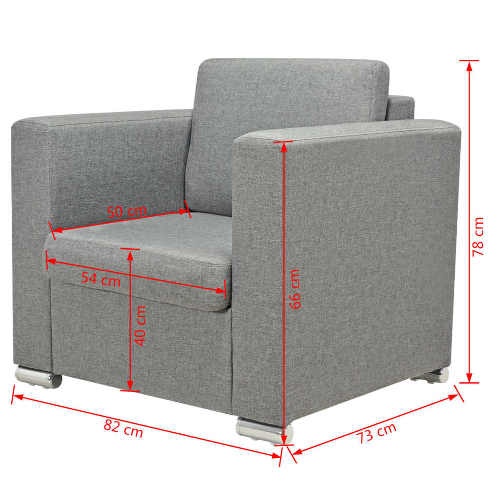 vidaXL Fotoliu, gri deschis, material textil