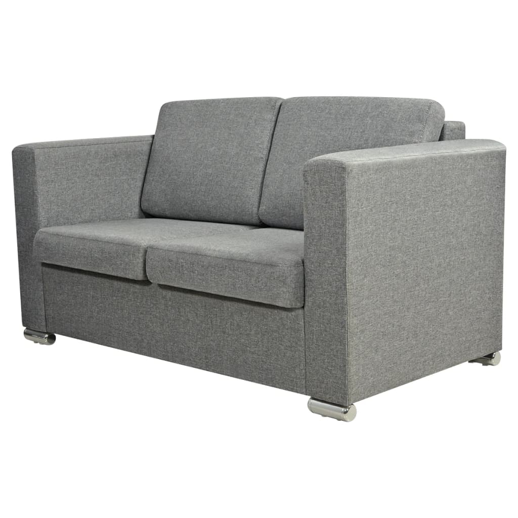vidaXL Canapea cu 2 locuri, gri deschis, material textil vidaXL Canapea cu 2 locuri, gri deschis, material textil