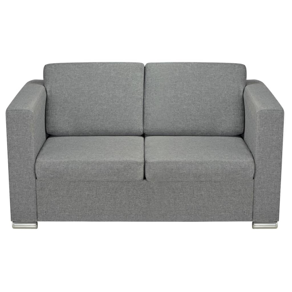vidaXL Canapea cu 2 locuri, gri deschis, material textil vidaXL Canapea cu 2 locuri, gri deschis, material textil