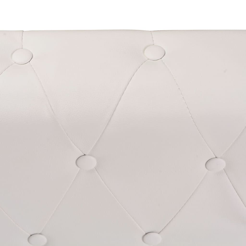 vidaXL Canapea colțar Chesterfield, piele artificială, 6 locuri, alb vidaXL Canapea colțar Chesterfield, piele artificială, 6 locuri, alb