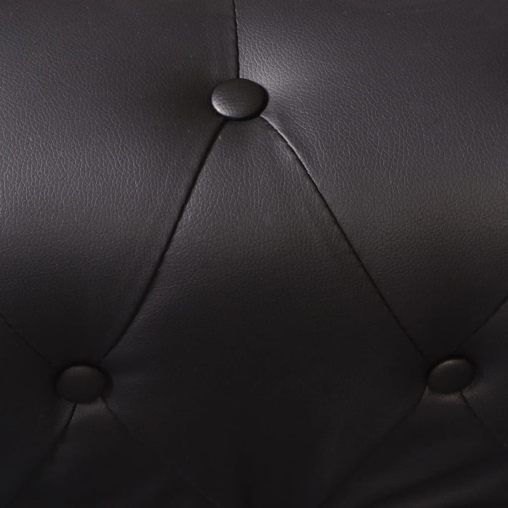 vidaXL Canapea colțar Chesterfield 6 locuri, piele artificială, neagră vidaXL Canapea colțar Chesterfield 6 locuri, piele artificială, neagră