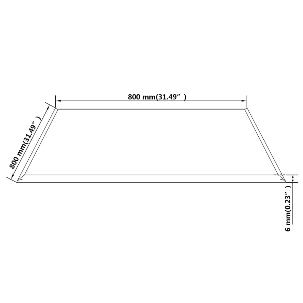 vidaXL Blat de masă din sticlă securizată pătrat 800 x 800 mm vidaXL Blat de masă din sticlă securizată pătrat 800 x 800 mm