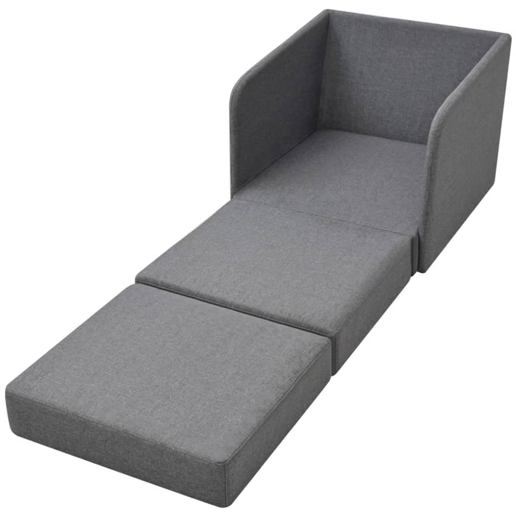 vidaXL Fotoliu pat extensibil, gri deschis, material textil
