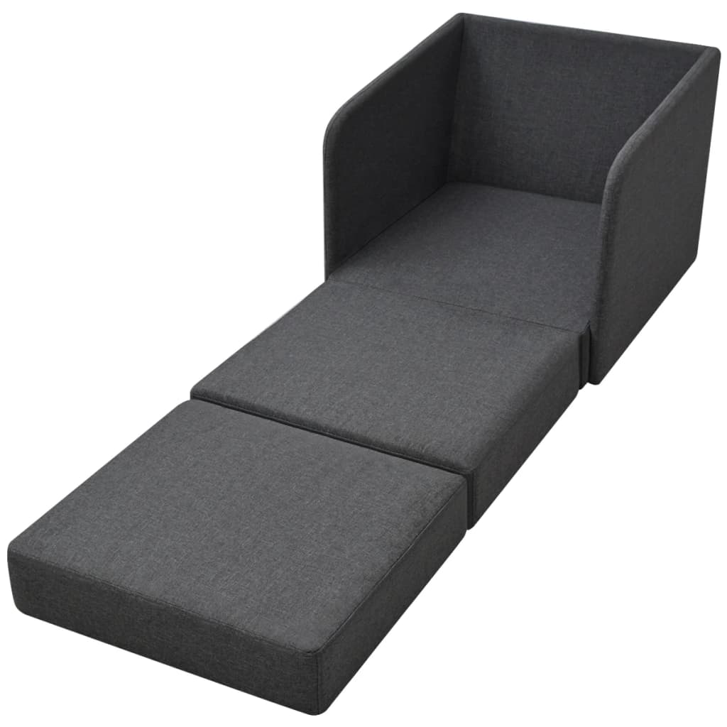 vidaXL Fotoliu pat extensibil, gri închis, material textil
