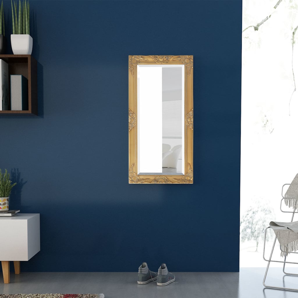 vidaXL Oglindă de perete în stil baroc, 100 x 50 cm, auriu vidaXL Oglindă de perete în stil baroc, 100 x 50 cm, auriu