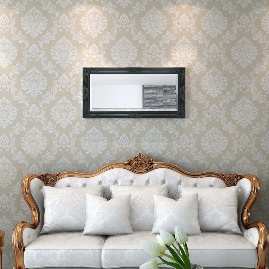 vidaXL Oglindă de perete în stil baroc, 100 x 50 cm, negru vidaXL Oglindă de perete în stil baroc, 100 x 50 cm, negru
