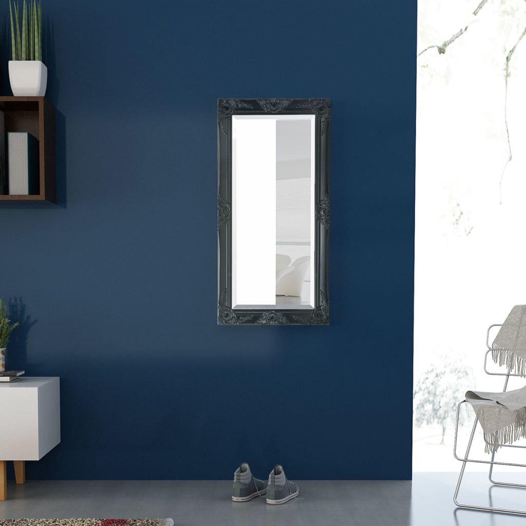 vidaXL Oglindă de perete în stil baroc, 100 x 50 cm, negru vidaXL Oglindă de perete în stil baroc, 100 x 50 cm, negru