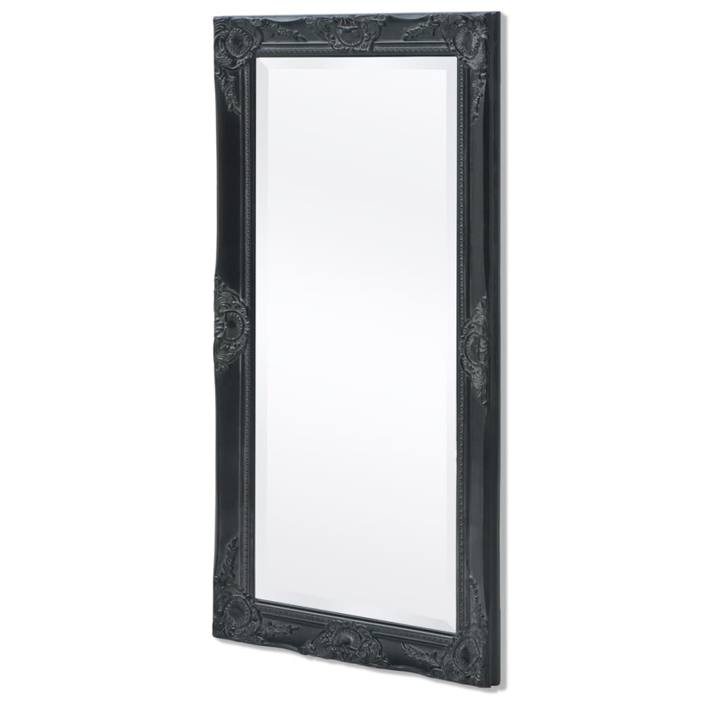 vidaXL Oglindă de perete în stil baroc, 100 x 50 cm, negru vidaXL Oglindă de perete în stil baroc, 100 x 50 cm, negru