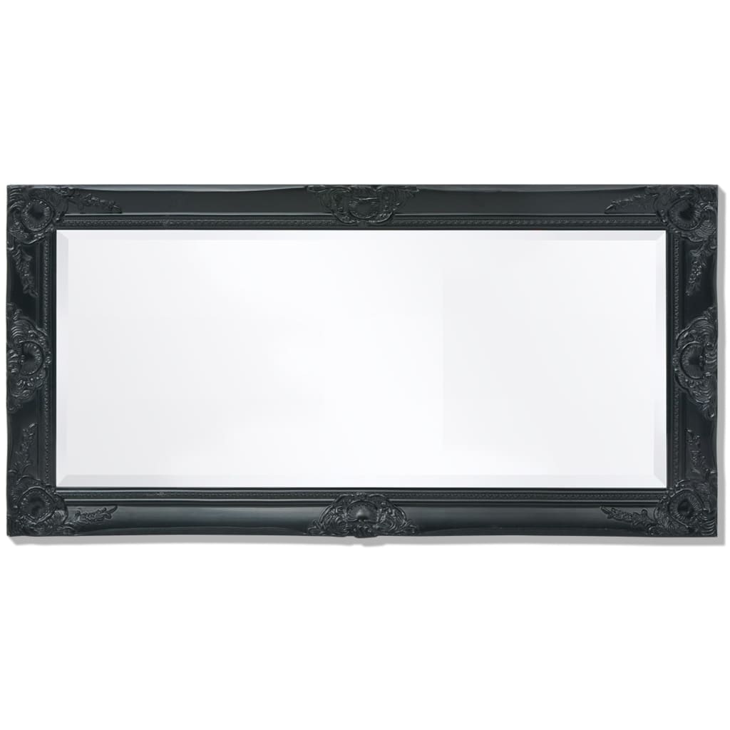 vidaXL Oglindă de perete în stil baroc, 100 x 50 cm, negru vidaXL Oglindă de perete în stil baroc, 100 x 50 cm, negru
