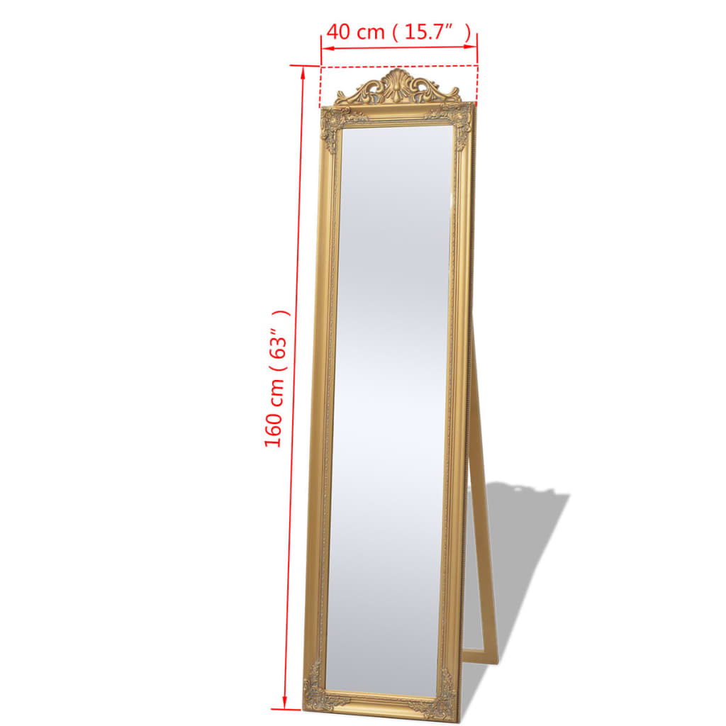 vidaXL Oglindă verticală în stil baroc 160 x 40 cm auriu vidaXL Oglindă verticală în stil baroc 160 x 40 cm auriu