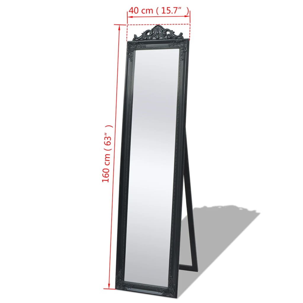 vidaXL Oglindă verticală în stil baroc 160 x 40 cm negru vidaXL Oglindă verticală în stil baroc 160 x 40 cm negru