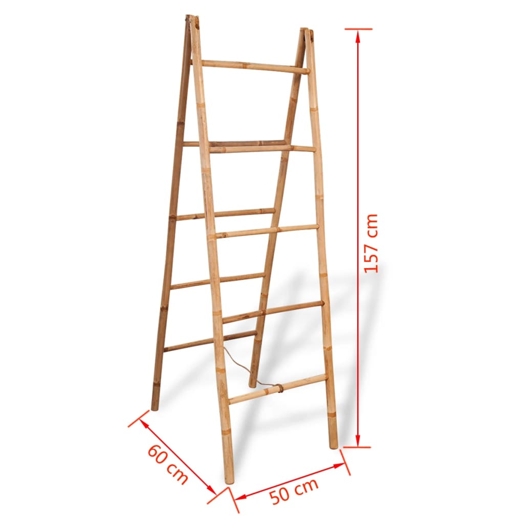 vidaXL Scară dublă pentru prosoape cu 5 trepte din bambus 50 x 160 cm vidaXL Scară dublă pentru prosoape cu 5 trepte din bambus 50 x 160 cm