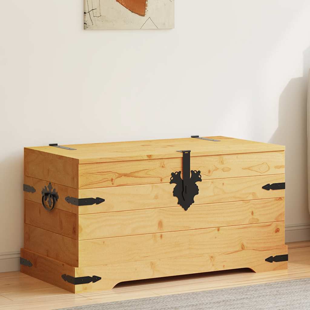 vidaXL Cufăr depozitare din pin mexican Corona Range 91 x 49,5 x 47 cm vidaXL Cufăr depozitare din pin mexican Corona Range 91 x 49,5 x 47 cm