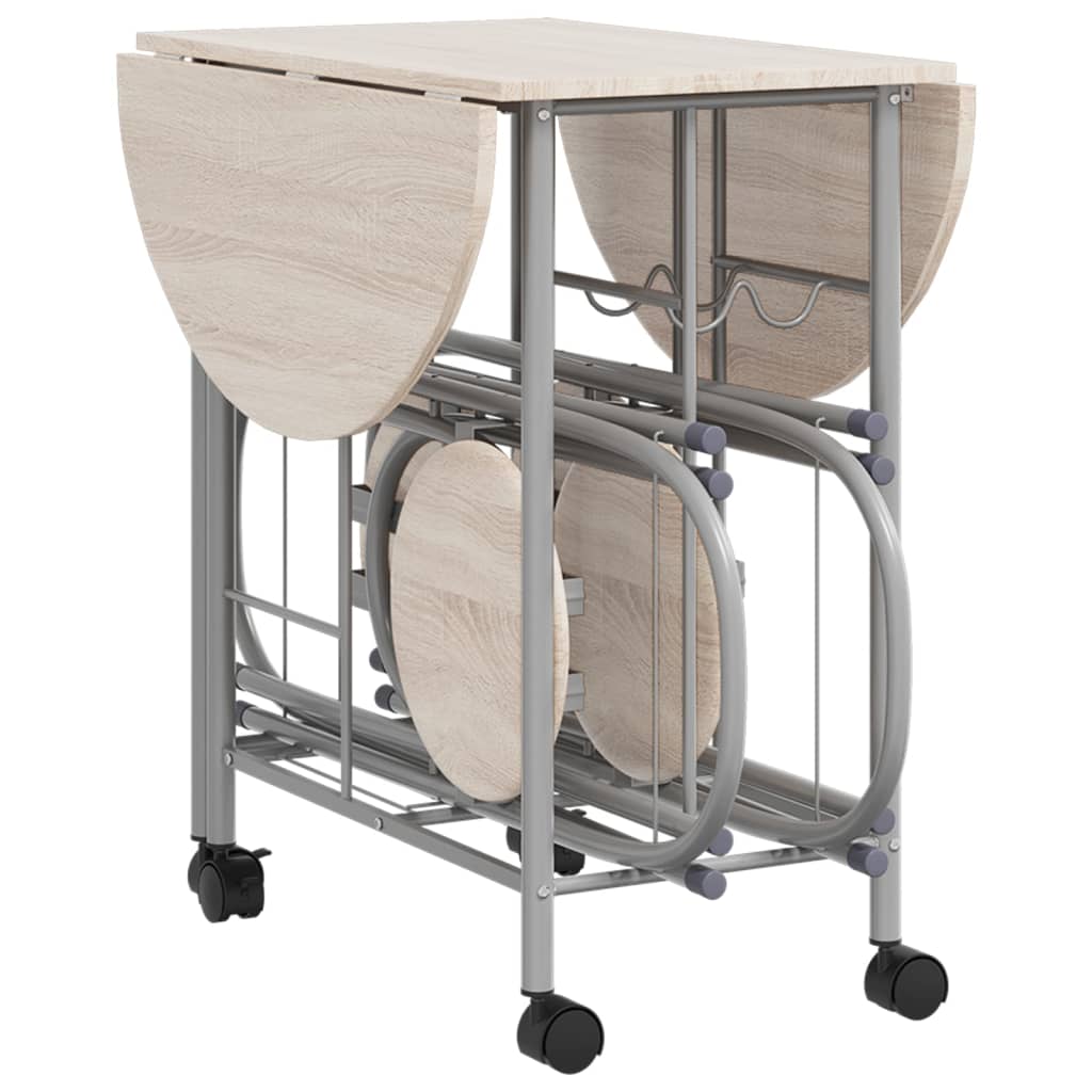 vidaXL Set masă și scaune de bucătărie pliabile din MDF, 5 piese
