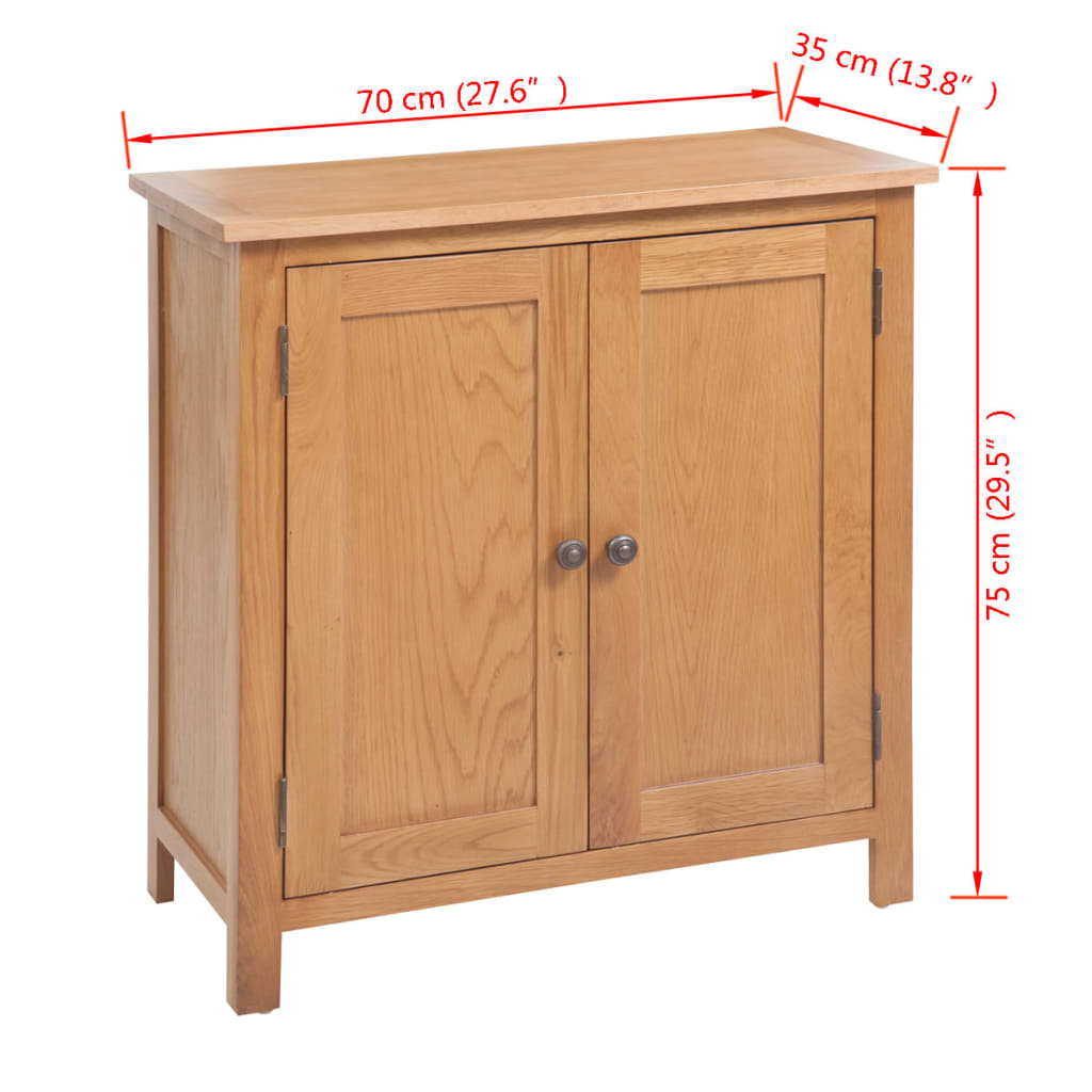 vidaXL Servantă, 70 x 35 x 75 cm, lemn masiv de stejar