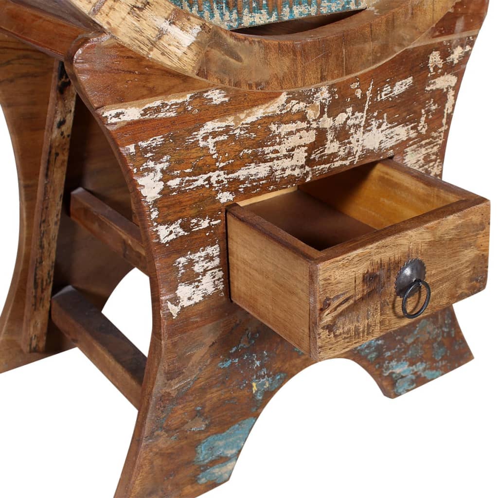 vidaXL Suport de vin pentru 10 sticle, lemn masiv reciclat