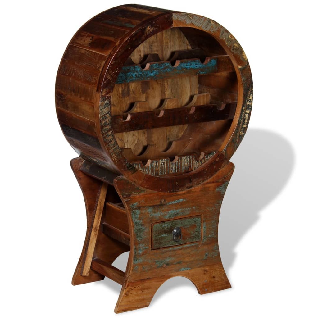 vidaXL Suport de vin pentru 10 sticle, lemn masiv reciclat