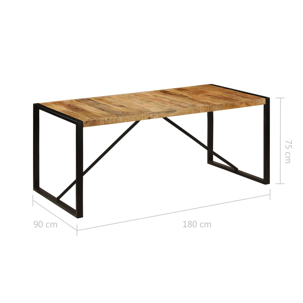 vidaXL Masă de bucătărie, lemn masiv de mango nefinisat, 180 cm