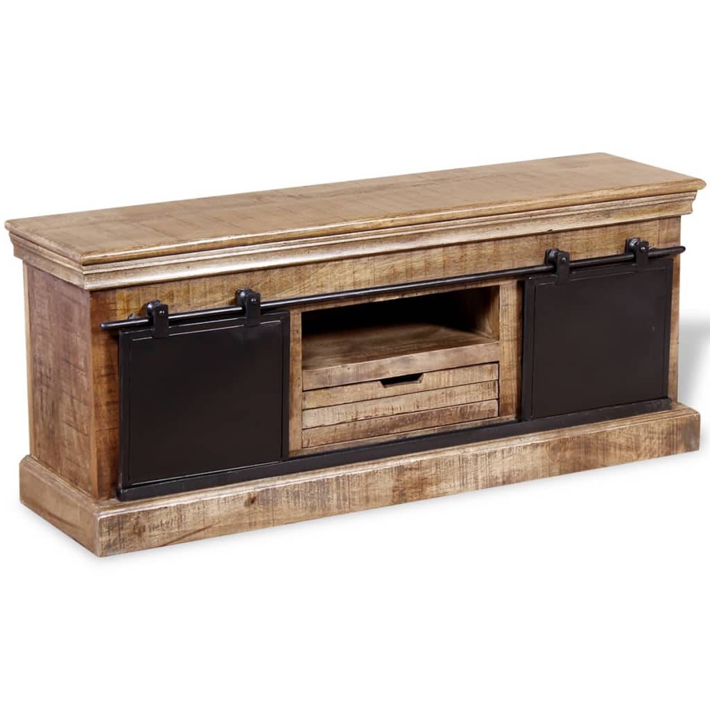 vidaXL Comodă TV cu 2 uși glisante lemn de mango masiv 110x30x45 cm vidaXL Comodă TV cu 2 uși glisante lemn de mango masiv 110x30x45 cm