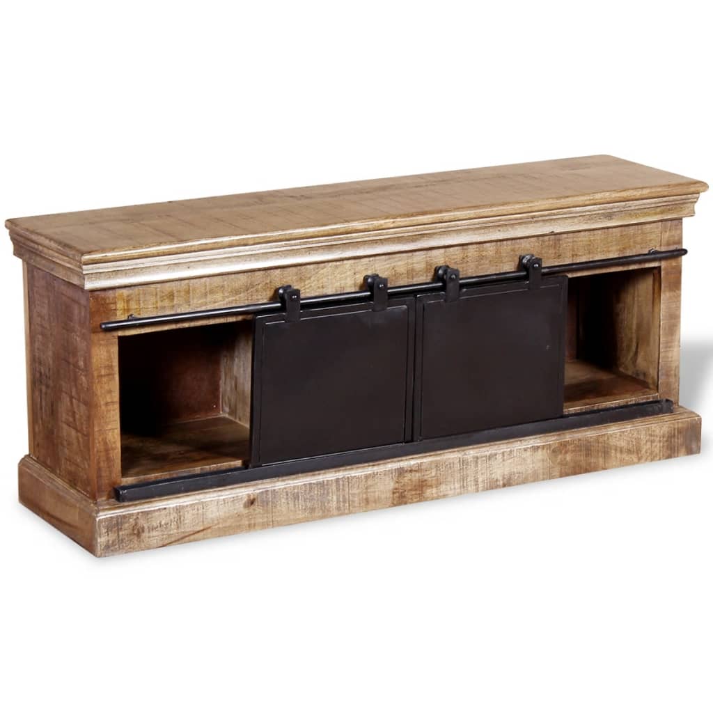 vidaXL Comodă TV cu 2 uși glisante lemn de mango masiv 110x30x45 cm vidaXL Comodă TV cu 2 uși glisante lemn de mango masiv 110x30x45 cm