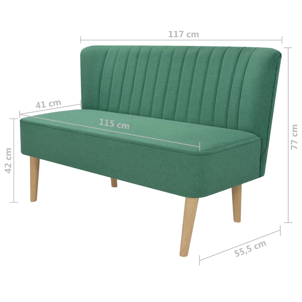 vidaXL Canapea din material textil, 117 x 55,5 x 77 cm, verde vidaXL Canapea din material textil, 117 x 55,5 x 77 cm, verde