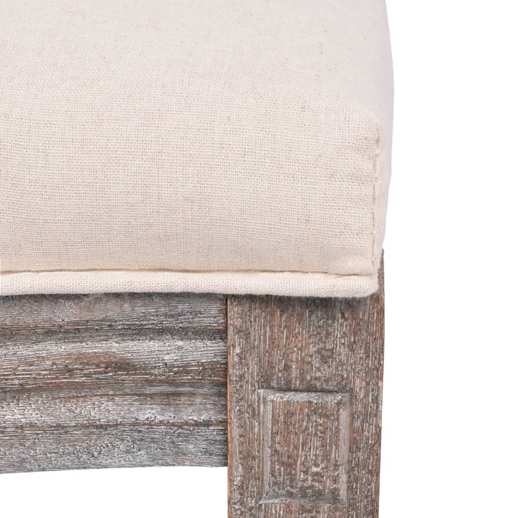 vidaXL Scaune de bucătărie, 2 buc., crem, material textil vidaXL Scaune de bucătărie, 2 buc., crem, material textil